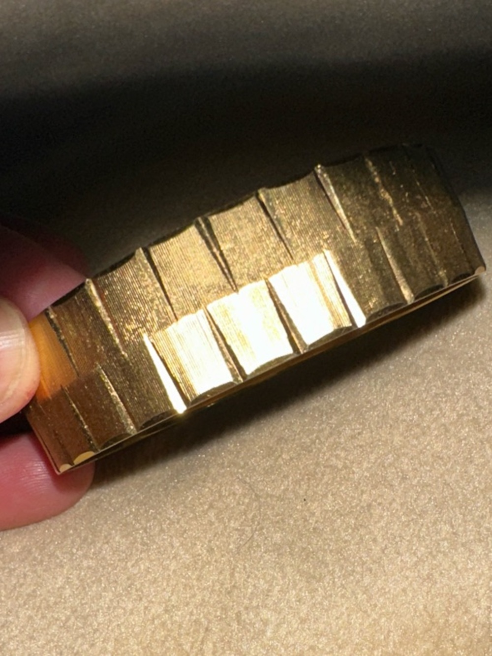 Monet Gold Ribbed Bangle Bracelet - Picture 3 of 4